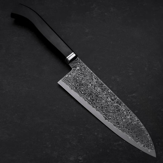 Santoku SG-2 Black Damascus Western Ebony Handle 180mm (7”)