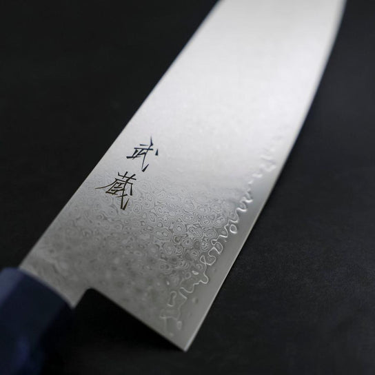 Santoku VG-10 Damascus Blue Birch Handle 180mm (7”)