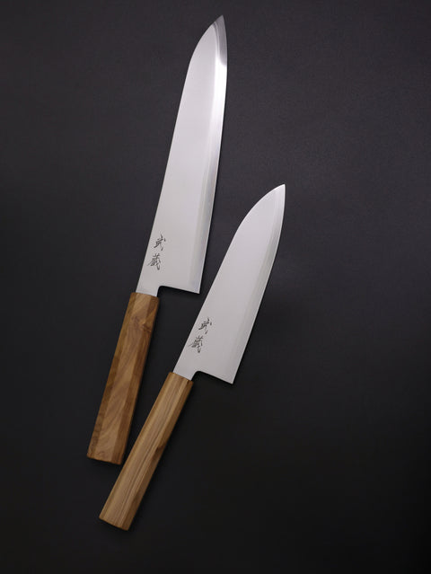 Blue #2 Gyuto & Santoku Olive Bundle