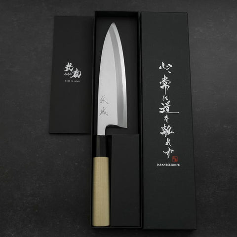 Aideba White Steel #2 Kasumi Buffalo Magnolia Handle 180mm (7”)-[Musashi]-[Japanese-Kitchen-Knives]