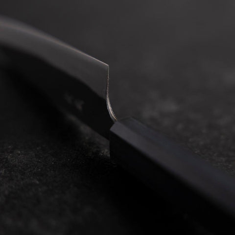 Ajikiri Blue Steel #1 Kurouchi Dark Blue Urushi Handle 145mm (5.7”)-[Musashi]-[Japanese-Kitchen-Knives]