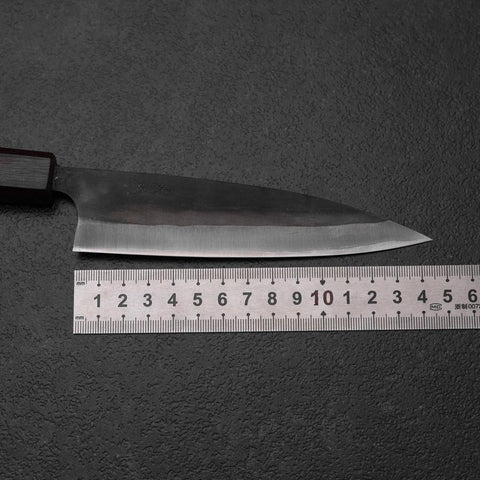 Ajikiri Blue Steel #1 Kurouchi Purple Urushi Handle 145mm (5.7”)-[Musashi]-[Japanese-Kitchen-Knives]