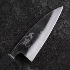 Ajikiri White Steel #2 Kurouchi Black Ishime Urushi Handle 105mm (4.1”)-[Musashi]-[Japanese-Kitchen-Knives]