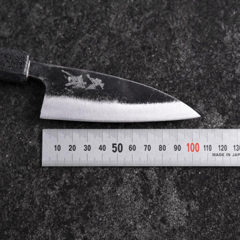 Ajikiri White Steel #2 Kurouchi Black Ishime Urushi Handle 105mm (4.1”)-[Musashi]-[Japanese-Kitchen-Knives]