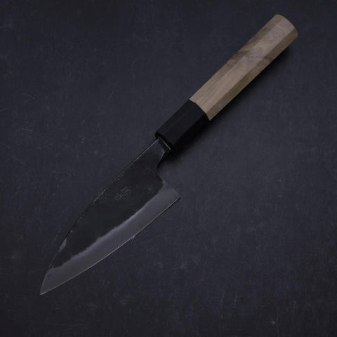 Ajikiri White Steel #2 Kurouchi Buffalo Magnolia Handle 105mm (4.1”)-[Musashi]-[Japanese-Kitchen-Knives]