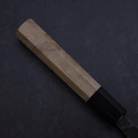 Ajikiri White Steel #2 Kurouchi Buffalo Magnolia Handle 105mm (4.1”)-[Musashi]-[Japanese-Kitchen-Knives]