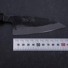 Ajikiri White Steel #2 Kurouchi Buffalo Magnolia Handle 105mm (4.1”)-[Musashi]-[Japanese-Kitchen-Knives]