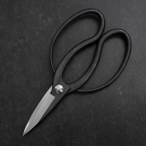 Black Musashi Ueki Pruning Shears / Garden Scissors Round Blue Steel #2 Forged Handmade 200mm (7.9”)-[Musashi]-[Japanese-Kitchen-Knives]