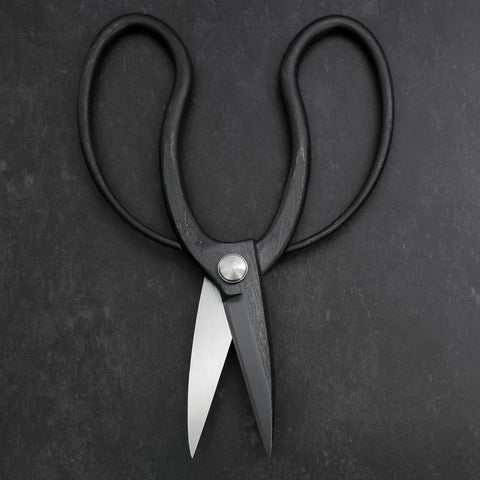 Black Musashi Ueki Pruning Shears / Garden Scissors Round Blue Steel #2 Forged Handmade 200mm (7.9”)-[Musashi]-[Japanese-Kitchen-Knives]