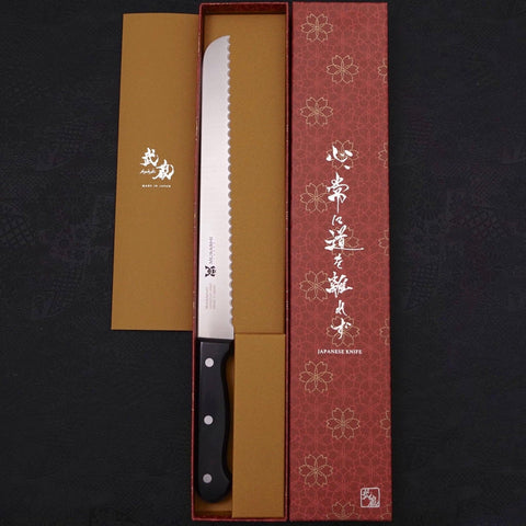 Bread knife Molybdenum Polished Western Handle 250mm-[Musashi]-[Japanese-Kitchen-Knives]