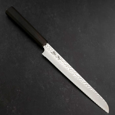Bread knife VG-10 Tsuchime Ebony Handle 210mm (8.3”)-[Musashi]-[Japanese-Kitchen-Knives]