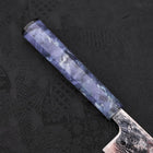 Bunka AUS-10 Nashiji Damascus Mirror Ocean Blue Handle 170mm (6.7”)-[Musashi]-[Japanese-Kitchen-Knives]