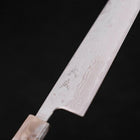 Bunka AUS-10 Nashiji Damascus Mirror Ocean White Blue Handle 170mm (6.7”)-[Musashi]-[Japanese-Kitchen-Knives]