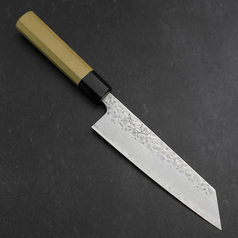 Bunka AUS-10 Tsuchime Damascus Buffalo Magnolia Handle 170mm (6.7”)-[Musashi]-[Japanese-Kitchen-Knives]