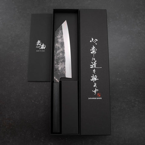 Bunka Blue Steel #1 Kurouchi Dark Blue Urushi Handle 170mm (6.7”)-[Musashi]-[Japanese-Kitchen-Knives]