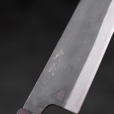 Bunka Blue Steel #1 Kurouchi Stainless Clad Ebony Handle 190mm (7.5”)-[Musashi]-[Japanese-Kitchen-Knives]