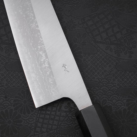 Bunka Blue Steel #2 Damascus Buffalo Ebony Handle 165mm (6.5”)-[Musashi]-[Japanese-Kitchen-Knives]