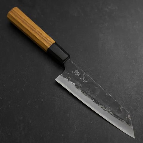 Bunka Blue Steel #2 Kurouchi Buffalo Teak Handle 165mm (6.5”)-[Musashi]-[Japanese-Kitchen-Knives]
