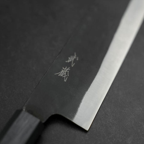 Bunka Blue Steel #2 Kurouchi Dark Blue Urushi Handle 190mm (7.5”)-[Musashi]-[Japanese-Kitchen-Knives]