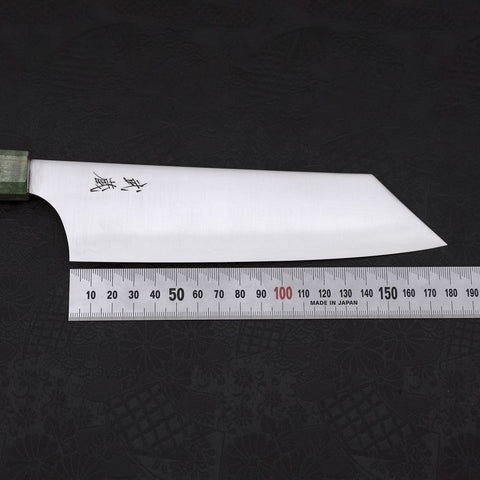 Bunka Blue Super Polished Maple Green Handle 180mm (7”)-[Musashi]-[Japanese-Kitchen-Knives]