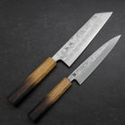 Bunka & Kaisaki Silver Steel #3 Vg-10 Nashiji Yaki Urushi Handle Sakura Set-[Musashi]-[Japanese-Kitchen-Knives]