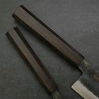 Bunka & Kobunka Blue Steel #2 Kurouchi Ebony Handle Sakura Set-[Musashi]-[Japanese-Kitchen-Knives]