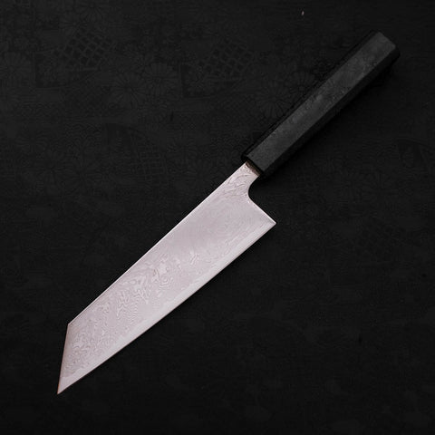 Bunka SLD Wave Nickel Damascus Black Ishime Handle 170mm (6.7”)-[Musashi]-[Japanese-Kitchen-Knives]