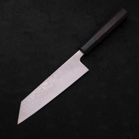 Bunka SLD Wave Nickel Damascus Buffalo Ebony Handle 170mm (6.7”)-[Musashi]-[Japanese-Kitchen-Knives]