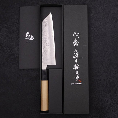 Bunka Silver Steel #3 Nashiji Buffalo Magnolia Handle 170mm (6.7”)-[Musashi]-[Japanese-Kitchen-Knives]