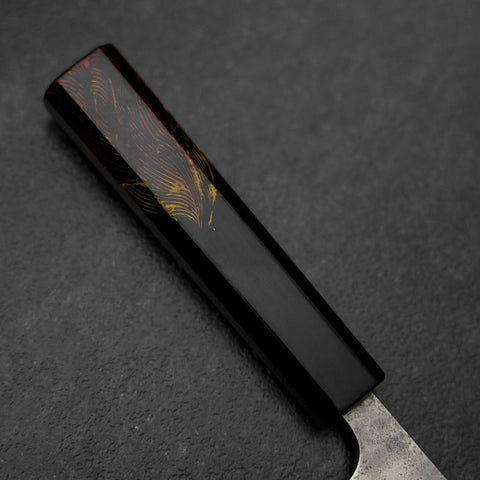 Bunka Silver Steel #3 Nashiji Fire Urushi Handle 170mm (6.7”)-[Musashi]-[Japanese-Kitchen-Knives]