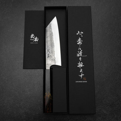 Bunka Silver Steel #3 Nashiji Fire Urushi Handle 170mm (6.7”)-[Musashi]-[Japanese-Kitchen-Knives]