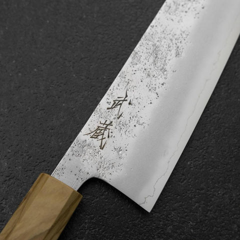 Bunka Silver Steel #3 Nashiji Olive Handle 175mm (6.8”)-[Musashi]-[Japanese-Kitchen-Knives]
