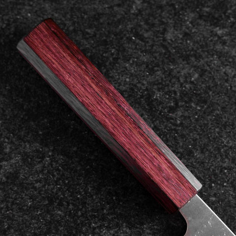 Bunka Silver Steel #3 Nashiji Purple Urushi Handle 170mm (6.7”)-[Musashi]-[Japanese-Kitchen-Knives]