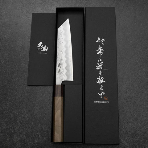 Bunka Silver Steel #3 Nashiji Shitan&Walnut Handle 170mm (6.7”)-[Musashi]-[Japanese-Kitchen-Knives]