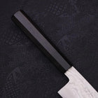 Bunka Silver Steel #3 Nickel Damascus Buffalo Ebony Handle 170mm (6.7”)-[Musashi]-[Japanese-Kitchen-Knives]