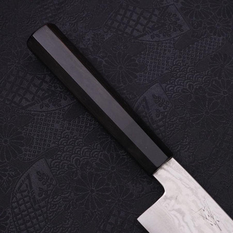 Bunka Silver Steel #3 Nickel Damascus Buffalo Ebony Handle 170mm (6.7”)-[Musashi]-[Japanese-Kitchen-Knives]