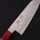 Bunka Silver Steel #3 Nickel Damascus Walnut Red Handle 170mm (6.7”)-[Musashi]-[Japanese-Kitchen-Knives]