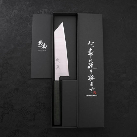 Bunka Silver Steel #3 Polished Green Urushi Handle 170mm (6.7”)-[Musashi]-[Japanese-Kitchen-Knives]