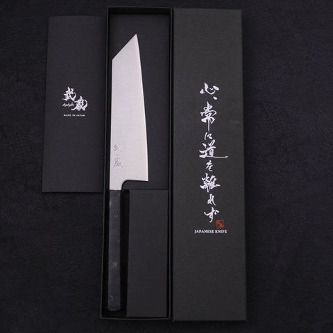 Bunka Silver Steel #3 Polished Ocean Black Handle 170mm (6.7”)-[Musashi]-[Japanese-Kitchen-Knives]