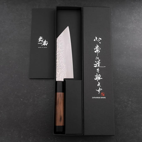 Bunka Silver Steel #3 Tsuchime Damascus Walnut Handle 150mm (5.9”)-[Musashi]-[Japanese-Kitchen-Knives]