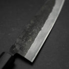 Bunka Stainless Clad Blue Steel #2 Kurouchi Walnut Handle 180mm (7”)-[Musashi]-[Japanese-Kitchen-Knives]