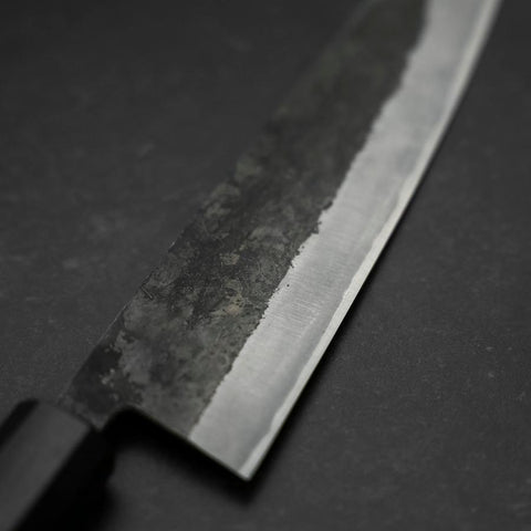 Bunka Stainless Clad Blue Steel #2 Kurouchi Walnut Handle 180mm (7”)-[Musashi]-[Japanese-Kitchen-Knives]