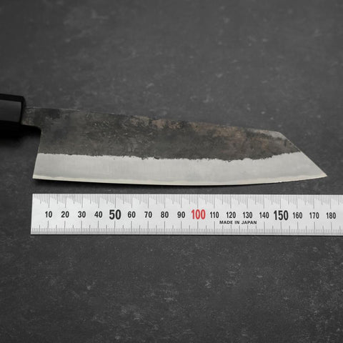 Bunka Stainless Clad Blue Steel #2 Kurouchi Walnut Handle 180mm (7”)-[Musashi]-[Japanese-Kitchen-Knives]