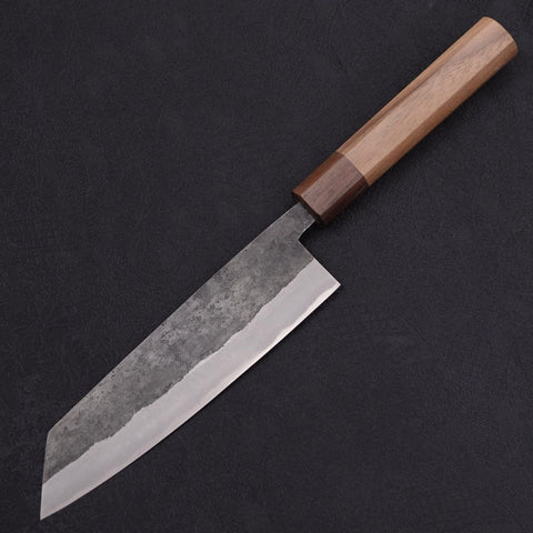 Bunka Stainless Clad Blue Steel #2 Kurouchi Walnut Shitan Handle 180mm (7”)-[Musashi]-[Japanese-Kitchen-Knives]