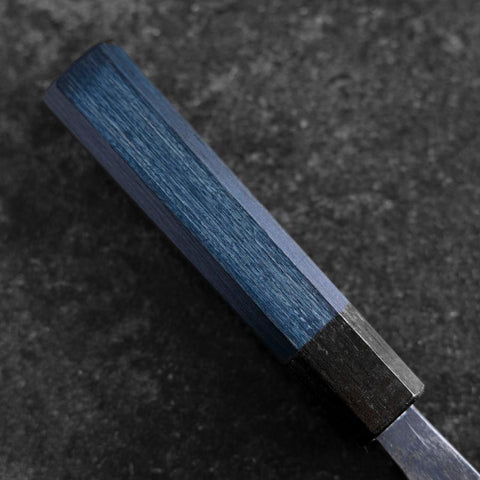 Bunka Stainless Clad Blue Super Kurouchi Blue Urushi Handle 170mm (6.7”)-[Musashi]-[Japanese-Kitchen-Knives]