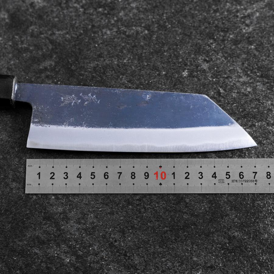 Bunka Stainless Clad Blue Super Kurouchi Green Urushi Handle 170mm (6.7”)-[Musashi]-[Japanese-Kitchen-Knives]