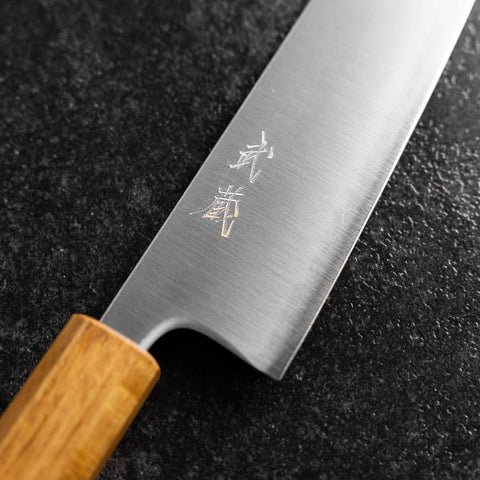 Bunka Stainless Clad Blue Super Polished Yaki Urushi Handle 175mm (6.8”)-[Musashi]-[Japanese-Kitchen-Knives]
