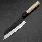 Bunka Stainless Clad White Steel #2 Kurouchi Buffalo Magnolia Handle 170mm (6.7”)-[Musashi]-[Japanese-Kitchen-Knives]