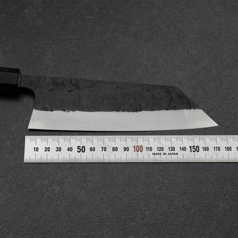 Bunka Stainless Clad White Steel #2 Kurouchi Buffalo Magnolia Handle 170mm (6.7”)-[Musashi]-[Japanese-Kitchen-Knives]