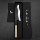 Bunka Stainless Clad White Steel #2 Kurouchi Buffalo Magnolia Handle 170mm (6.7”)-[Musashi]-[Japanese-Kitchen-Knives]